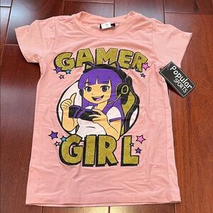 Pink Gamer Girl Kids T-Shirt